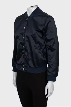 Blue bomber jacket with buttons