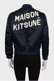 Blue bomber jacket with buttons