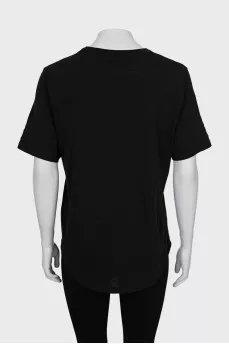 Black loose fit t-shirt with print