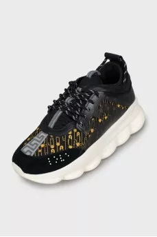 Men's sneakers with a massive sole and print