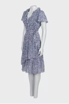 Floral Print Wrap Dress With Tag