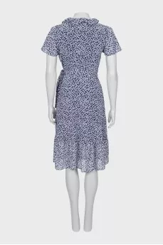 Floral Print Wrap Dress With Tag