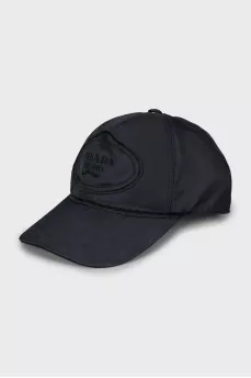 Black cap with branded patch