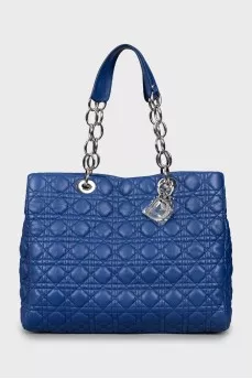 Синяя сумка Soft Lady Dior Cannage