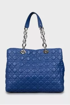 Синяя сумка Soft Lady Dior Cannage