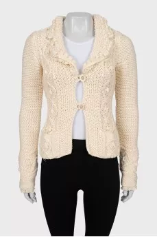 Textured cardigan with frills