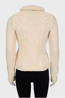 Textured cardigan with frills