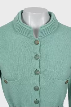 Cashmere cardigan with tie