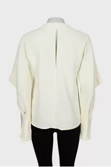 Beige V-neck blouse