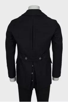 Men's double-breasted coat in blue