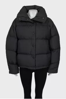 Quilted black down jacket with tag