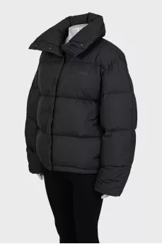 Quilted black down jacket with tag