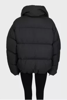 Quilted black down jacket with tag