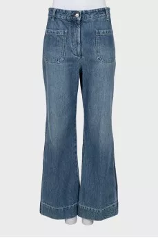 Palazzo jeans with patch pockets