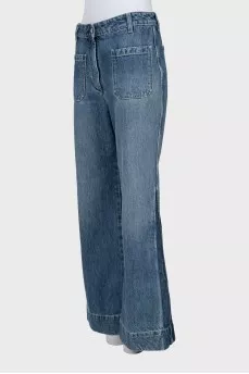 Palazzo jeans with patch pockets