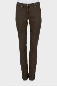 Khaki flared jeans