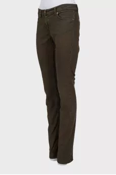 Khaki flared jeans