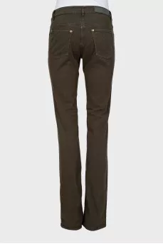Khaki flared jeans