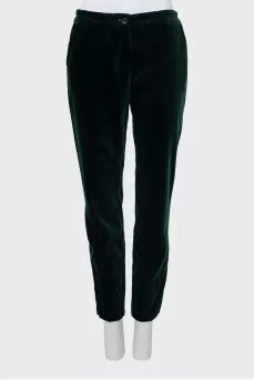 Velour tapered trousers