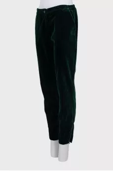 Velour tapered trousers