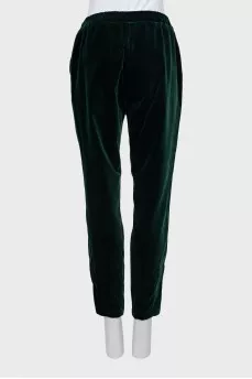 Velour tapered trousers