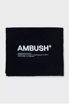 Black scarf with text print