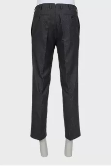Men's wool trousers with print
