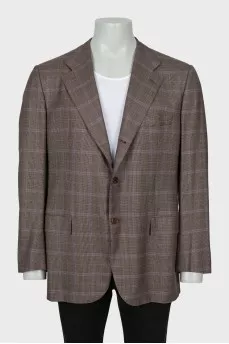Men's cashmere checked jacket