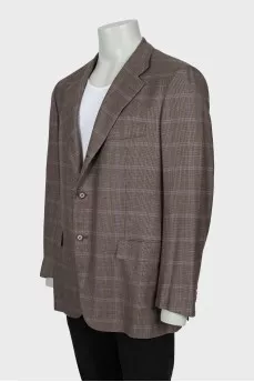 Men's cashmere checked jacket