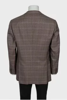Men's cashmere checked jacket
