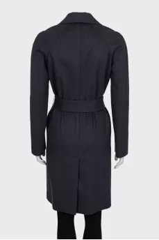 Wrap coat made of wool and cashmere
