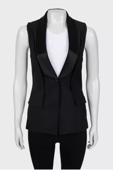 Black waistcoat with satin lapels