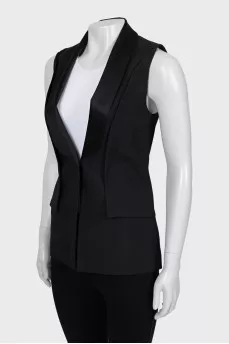 Black waistcoat with satin lapels