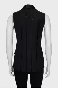 Black waistcoat with satin lapels