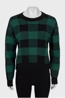 Checkered cashmere sweater