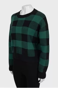Checkered cashmere sweater
