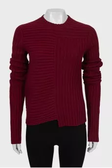 Burgundy Ribbed Sweater