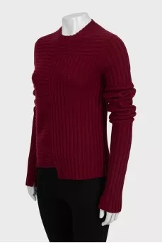 Burgundy Ribbed Sweater