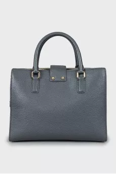 Grey leather crossbody bag