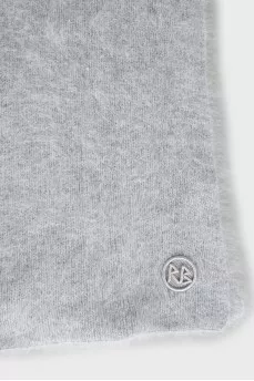 Gray scarf with long pile