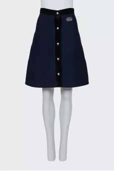 A-line skirt with suede inserts