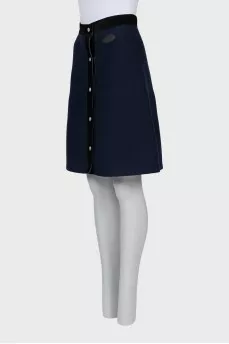 A-line skirt with suede inserts