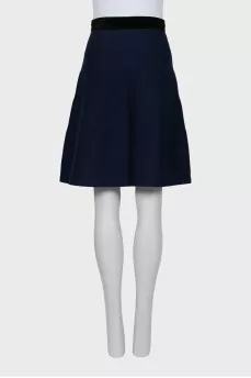 A-line skirt with suede inserts