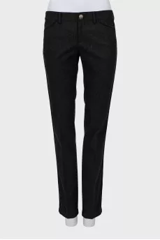 Dark grey trousers with arrows
