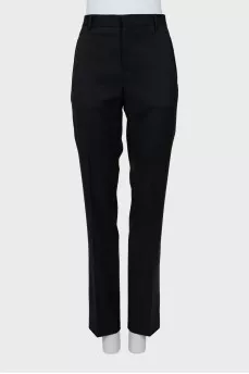 Black wool trousers