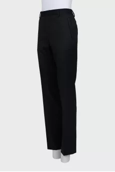 Black wool trousers