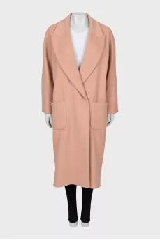 Pink double-breasted coat