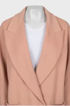 Pink double-breasted coat
