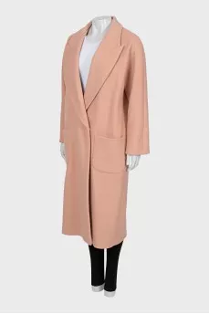 Pink double-breasted coat