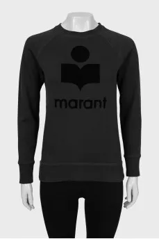 Grey sweatshirt with relief print